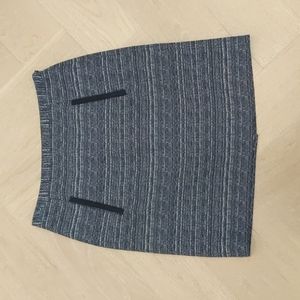 LOFT Blue Gray Textured Pencil Skirt